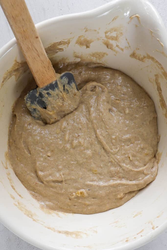 Batter in mixing bowl.