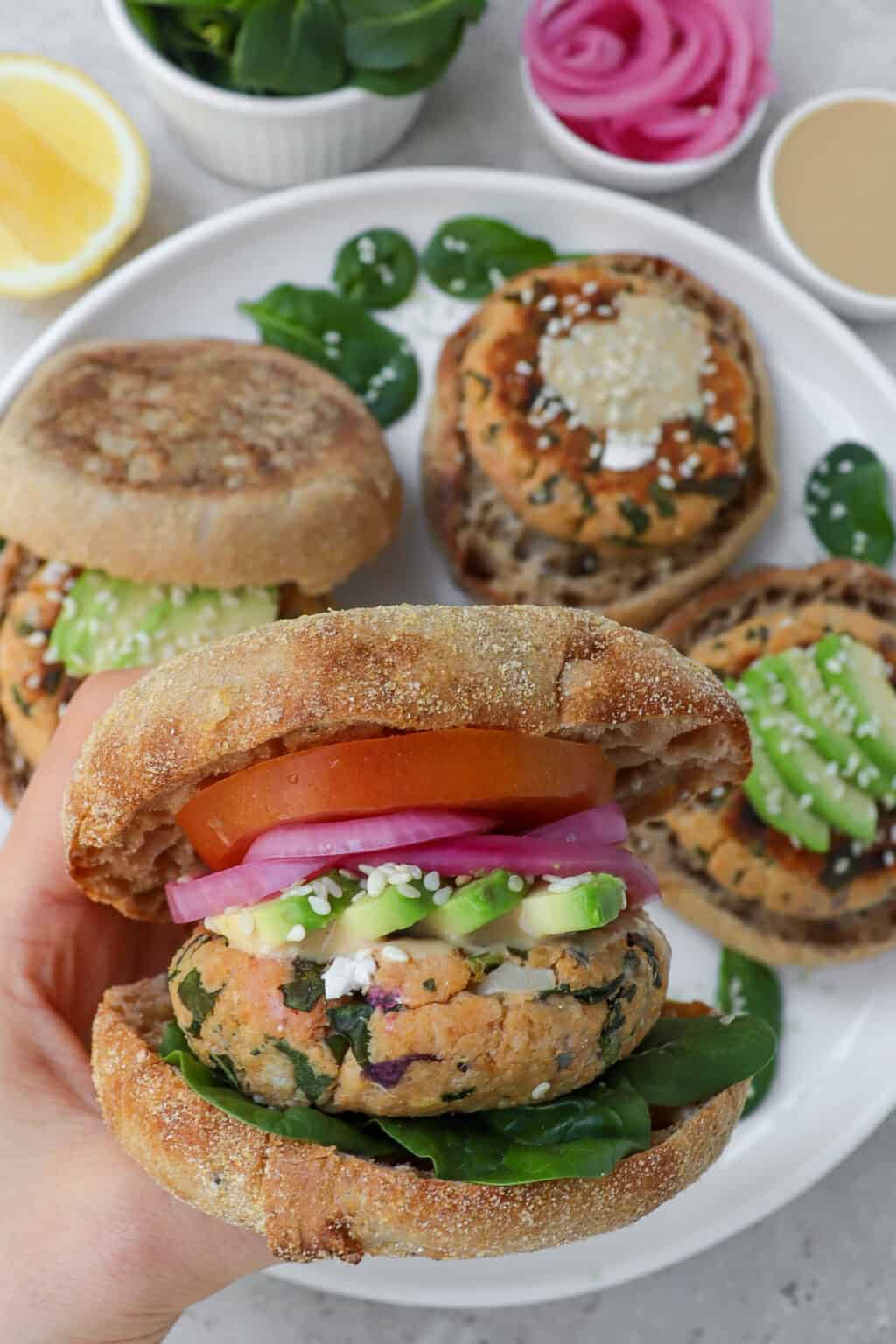 Spinach Feta Salmon Burgers Goodness Avenue