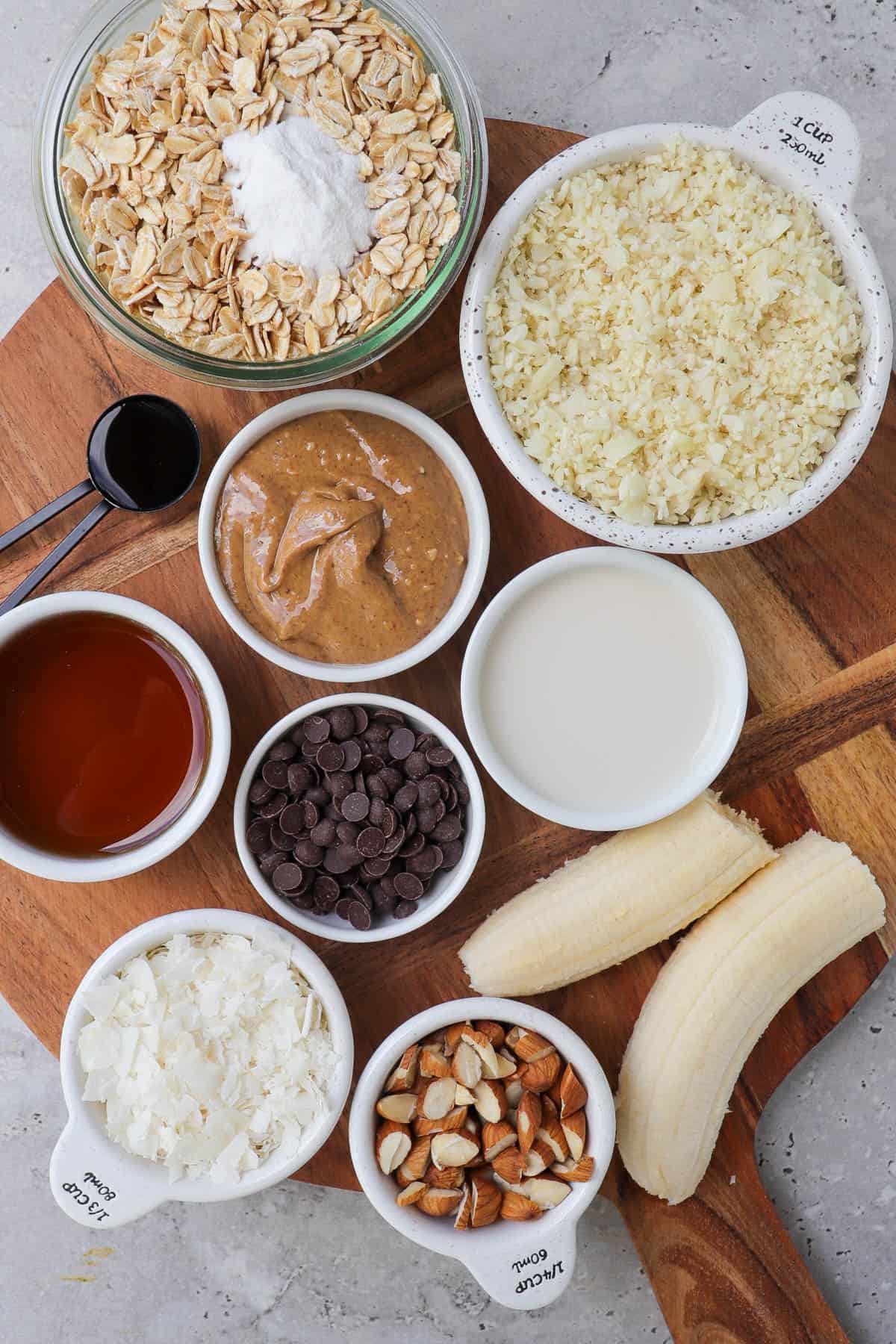 Ingredients for baked oatmeal.