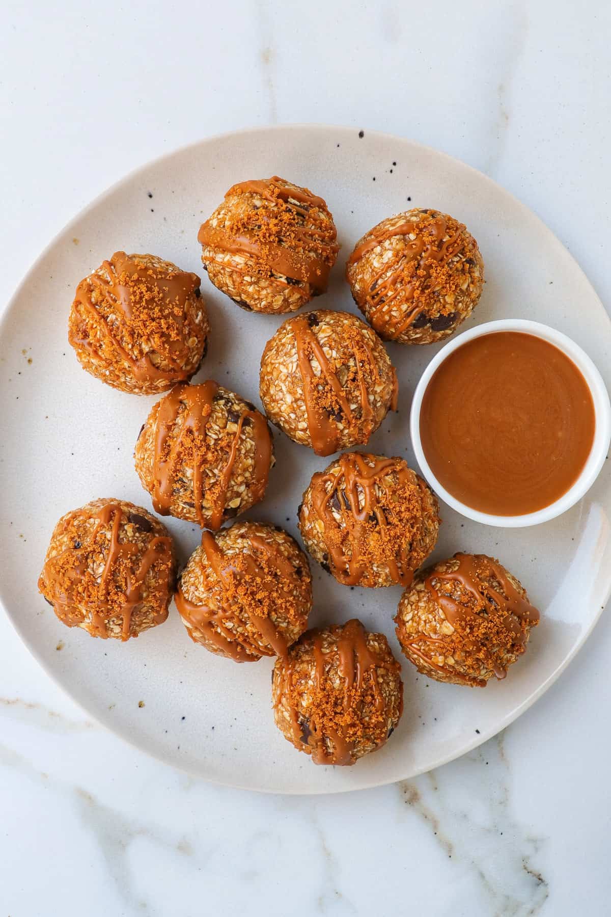 Protein balls on a plate.