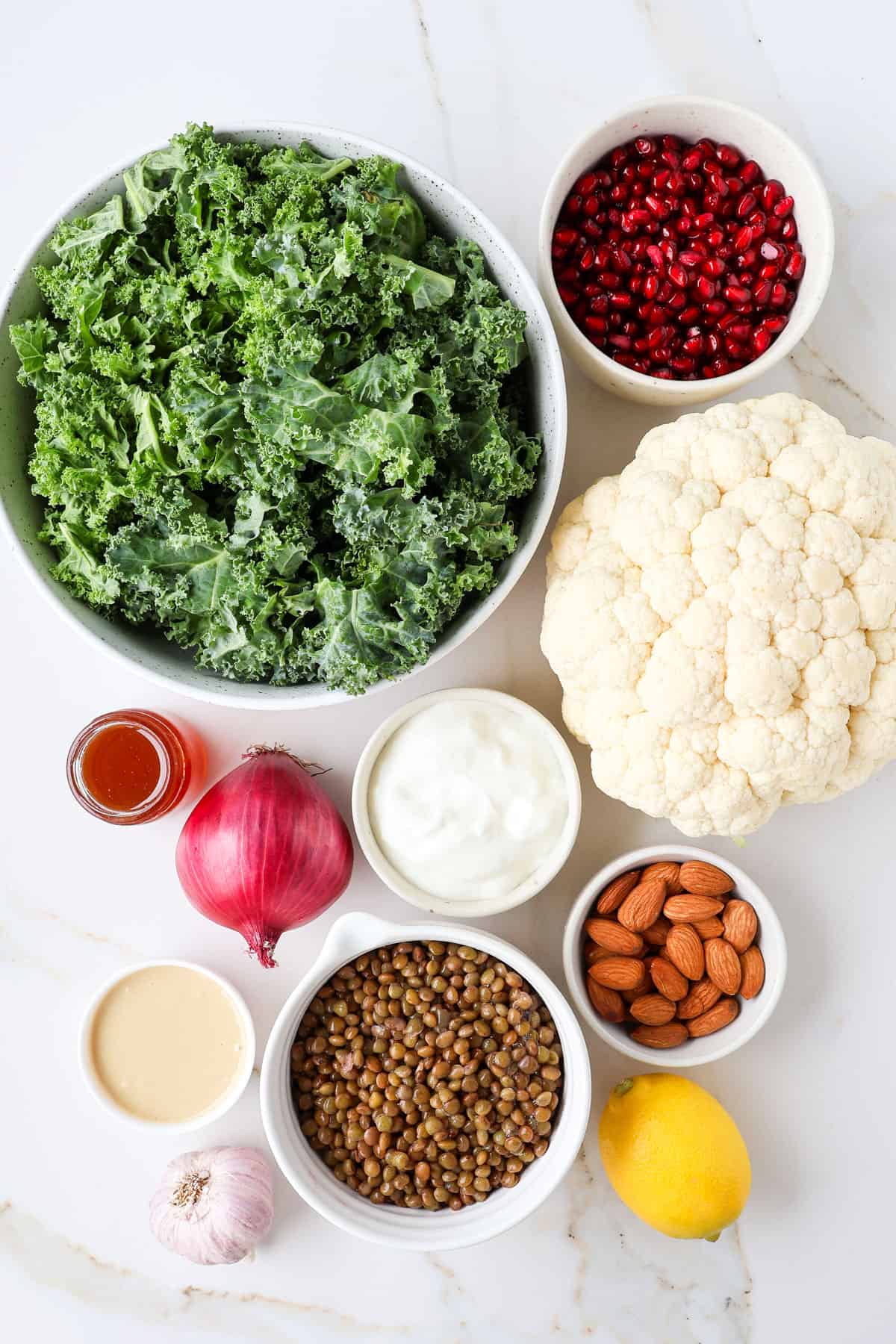 Ingredients shown to make the salad.
