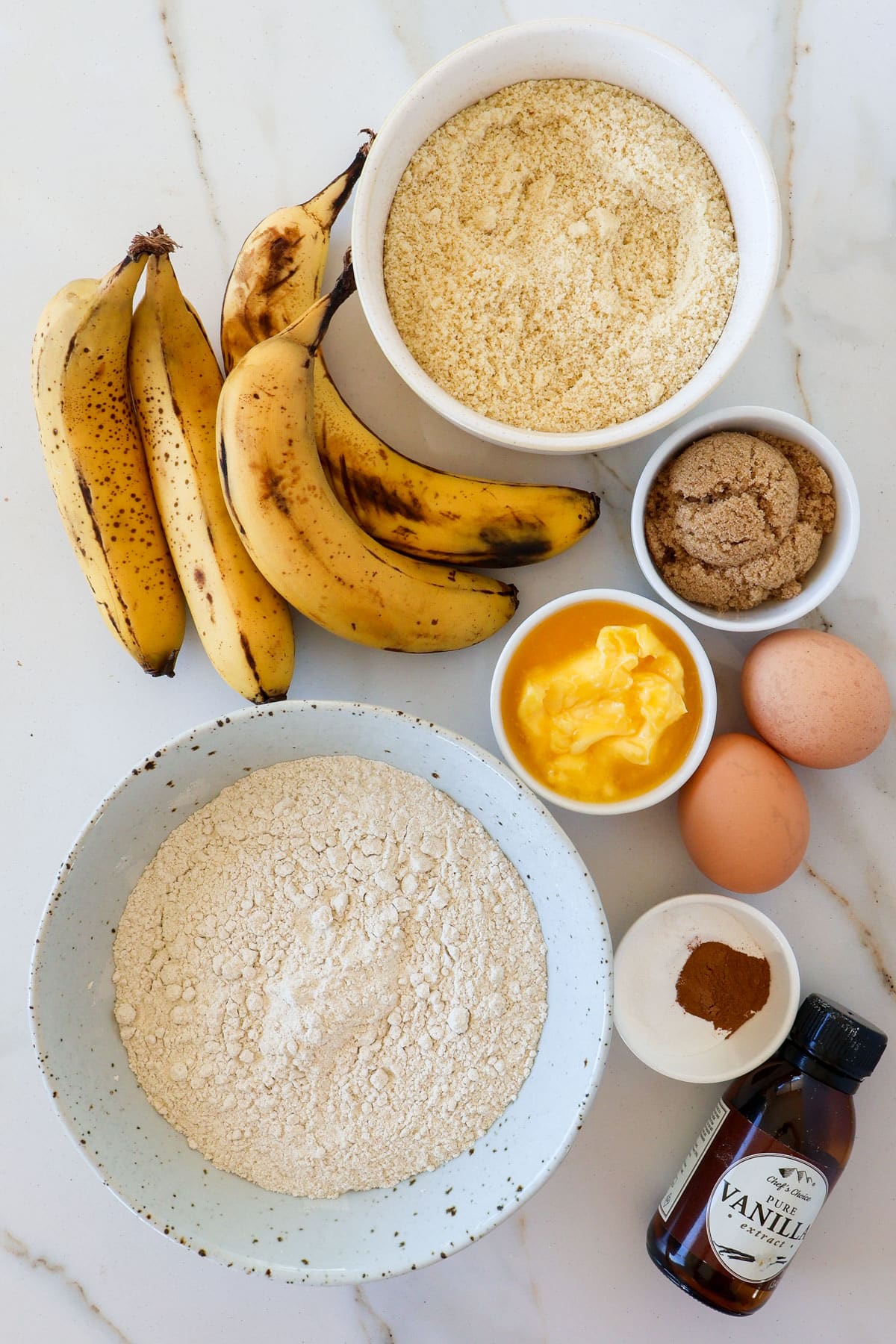 Ingredients shown to make the muffins.