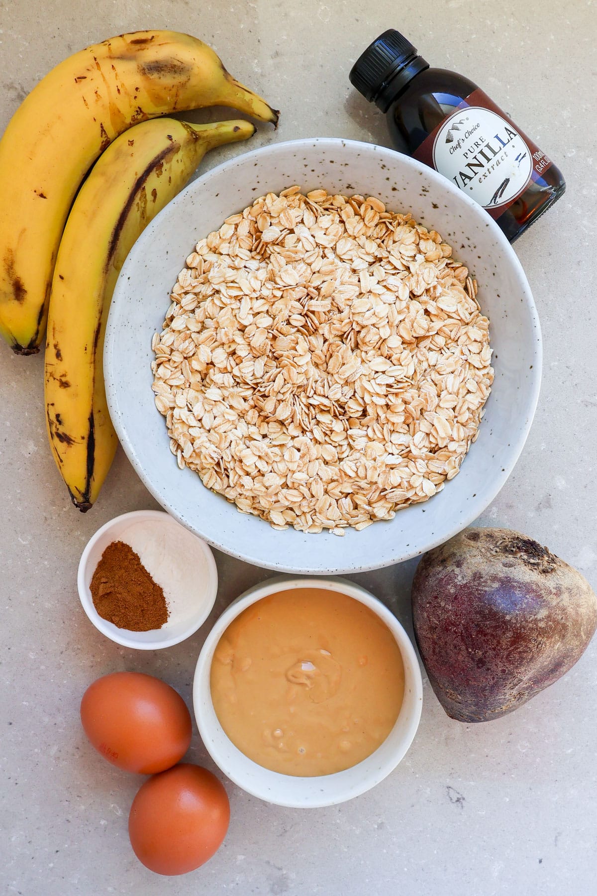 Ingredients shown to make the muffins.