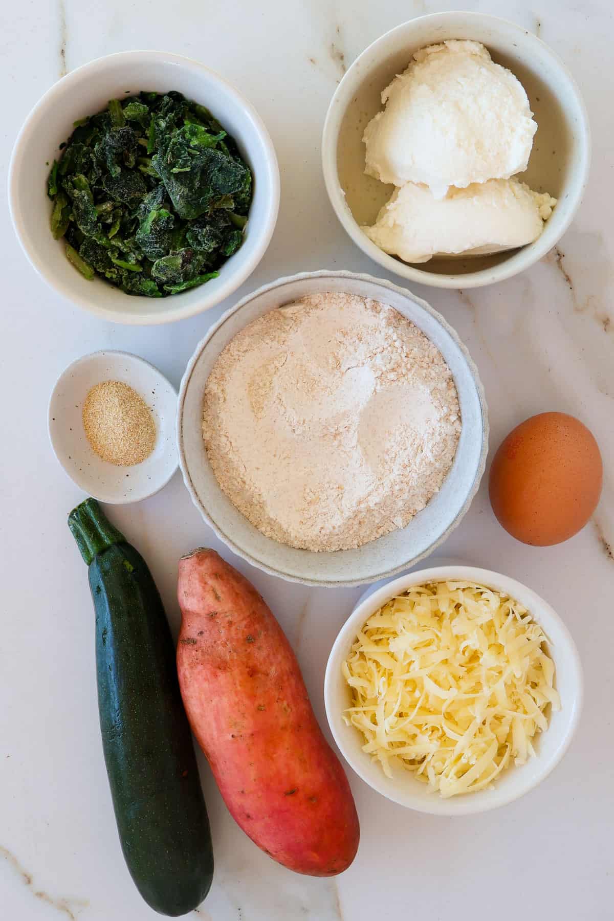 Ingredients shown to make the fritters.