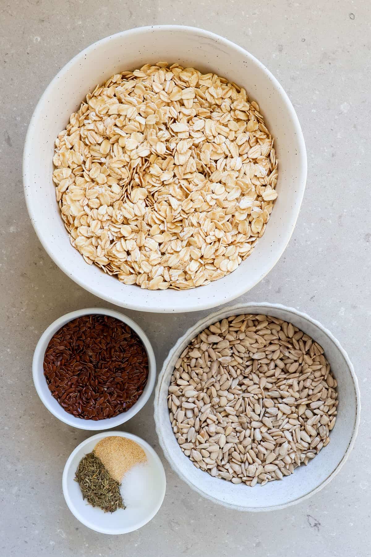 Ingredients shown to make the crackers.