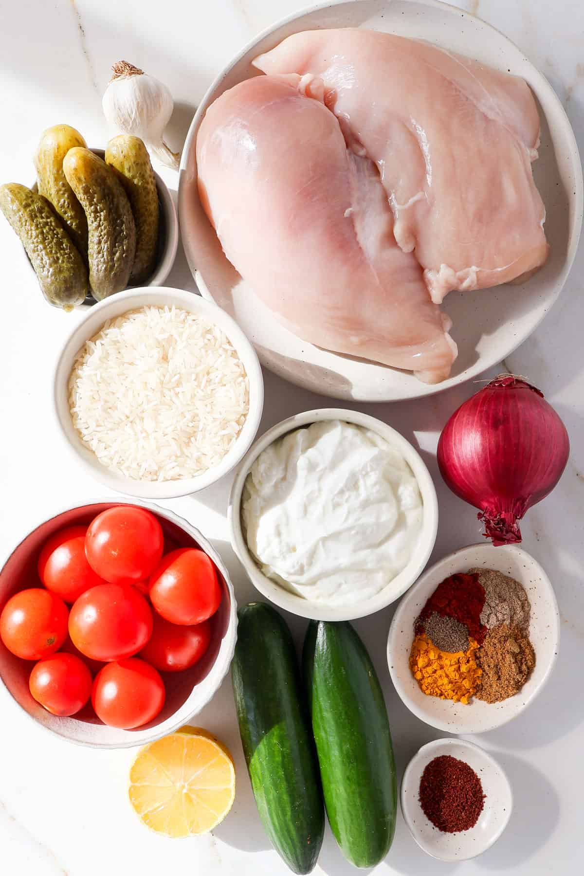Ingredients shown to make the bowls.