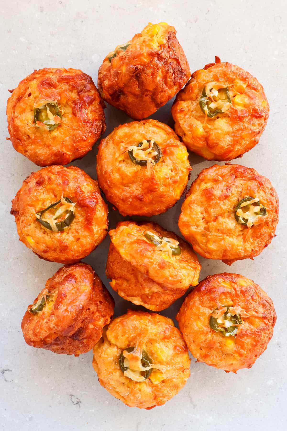 Top view of muffins.