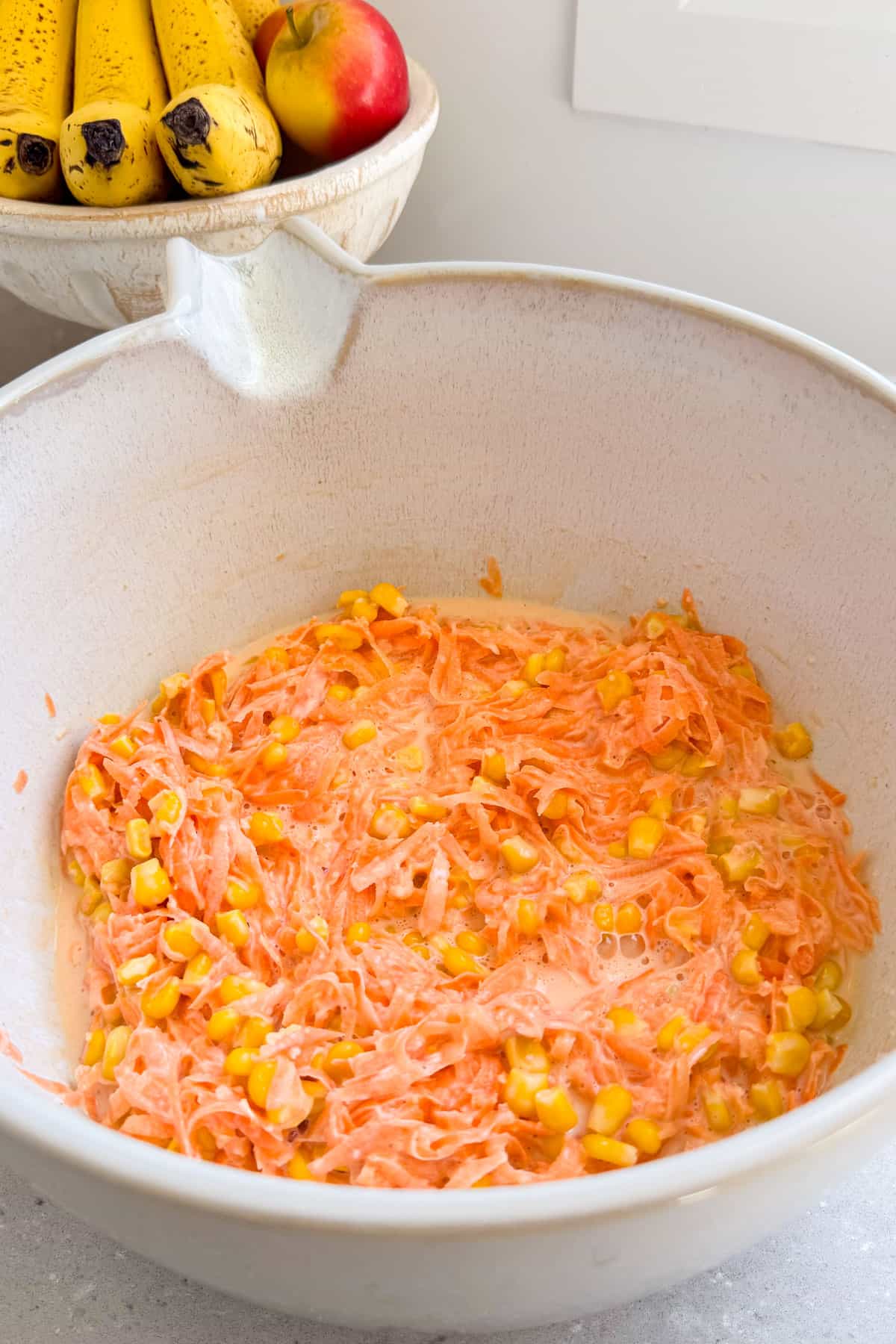 Sweet batter in a mixing bowl.