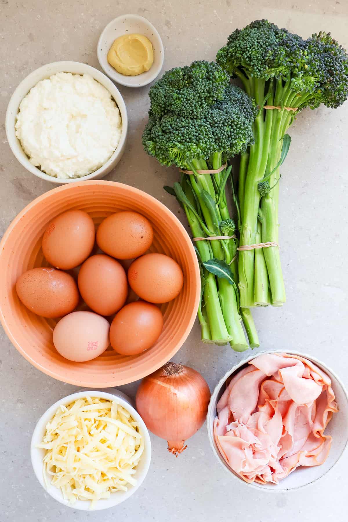 Ingredients shown to make the frittata.