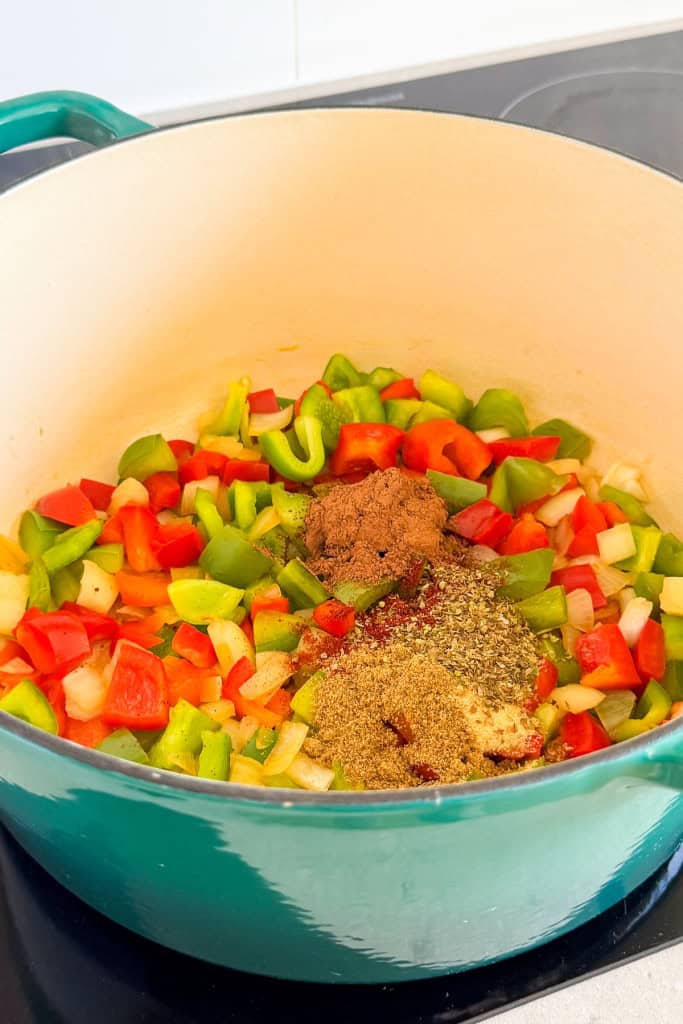 Spices added to the pot.