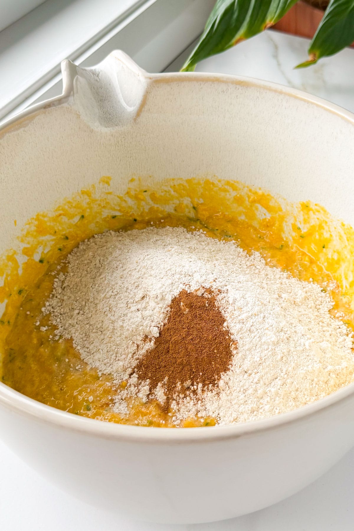 Flour and spices added.