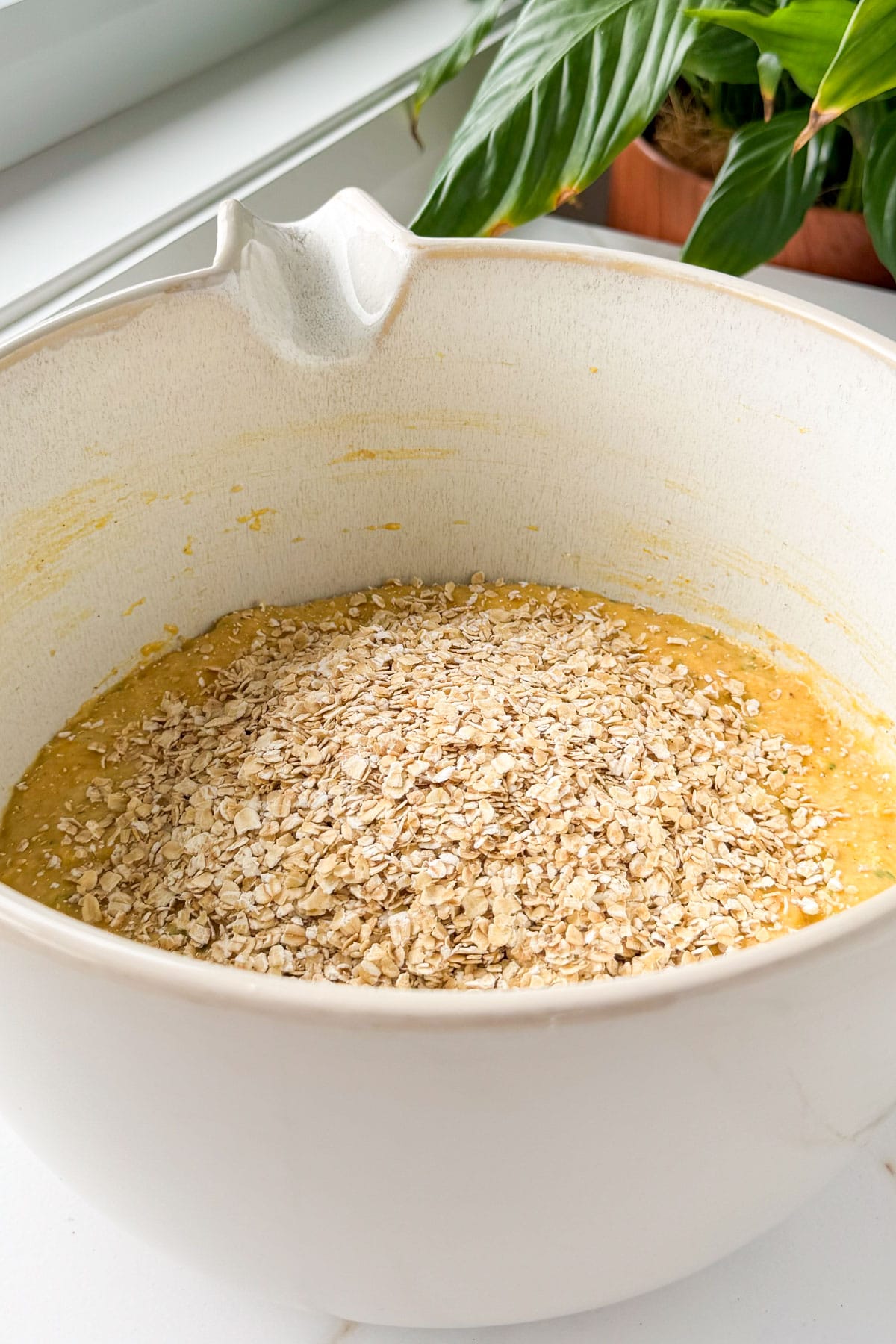 Oats added to the batter.