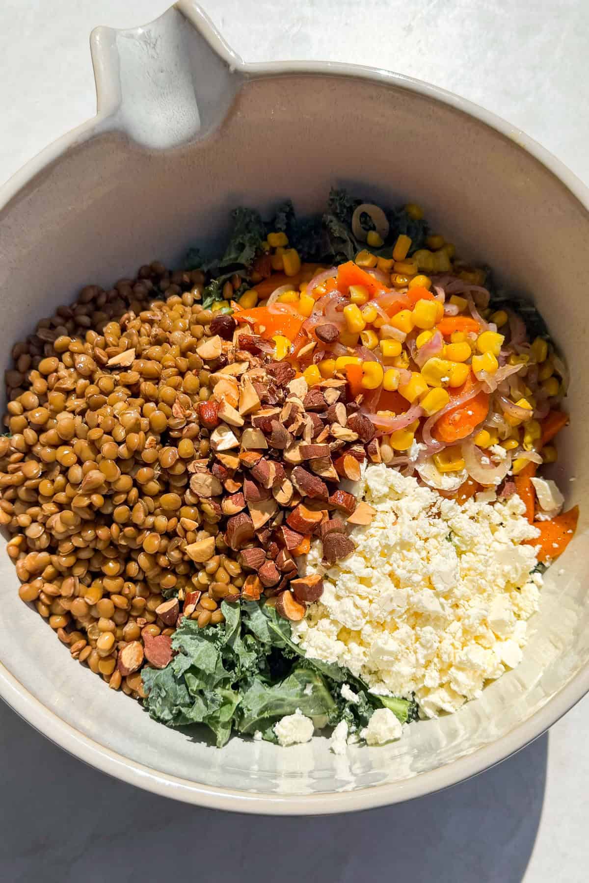 Everything added to a large mixing bowl