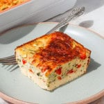 Side shot of the egg bake.