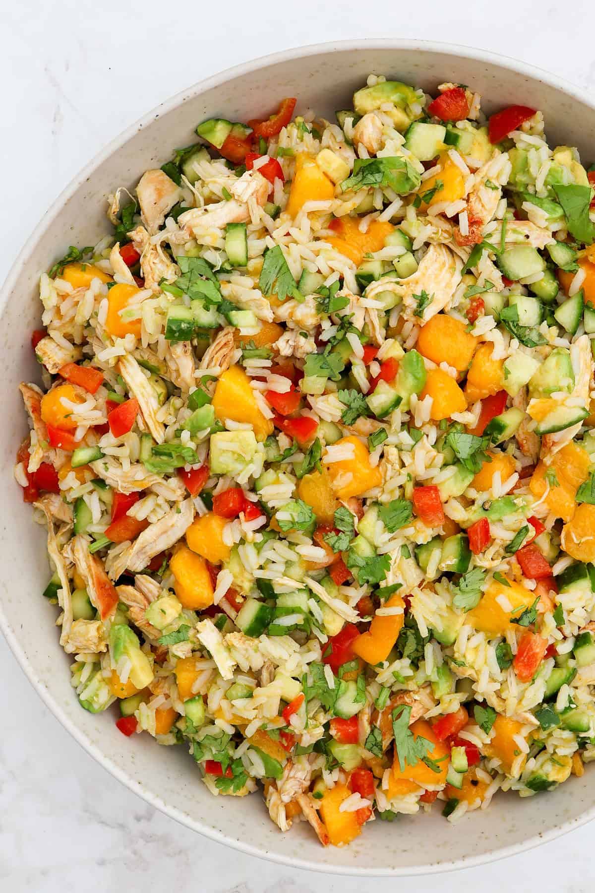 Close up shot of the salad.