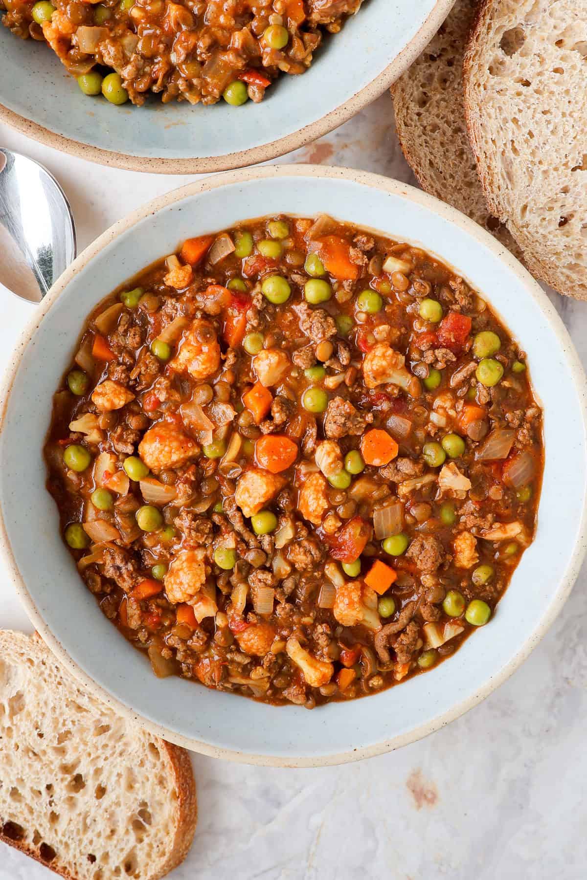 Savoury mince served in a bowl.